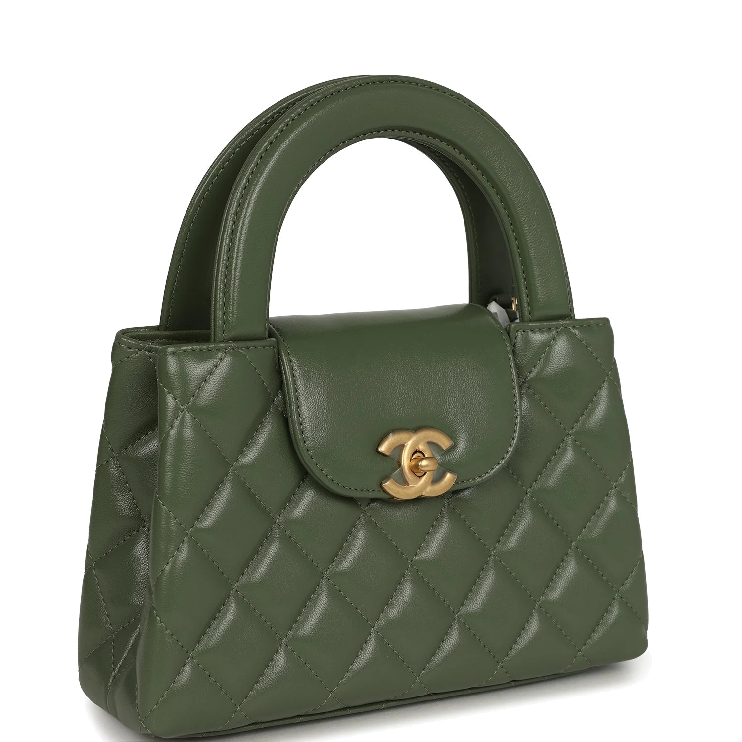 Chanel Small Kelly Shopper Khaki Shiny Aged Calfskin — фото 3
