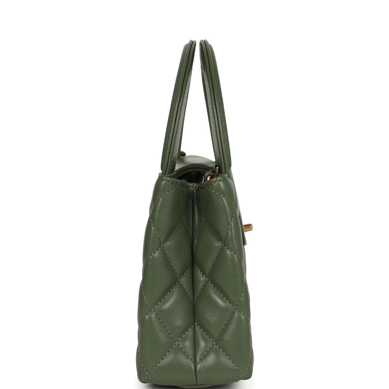 Chanel Small Kelly Shopper Khaki Shiny Aged Calfskin — фото 4