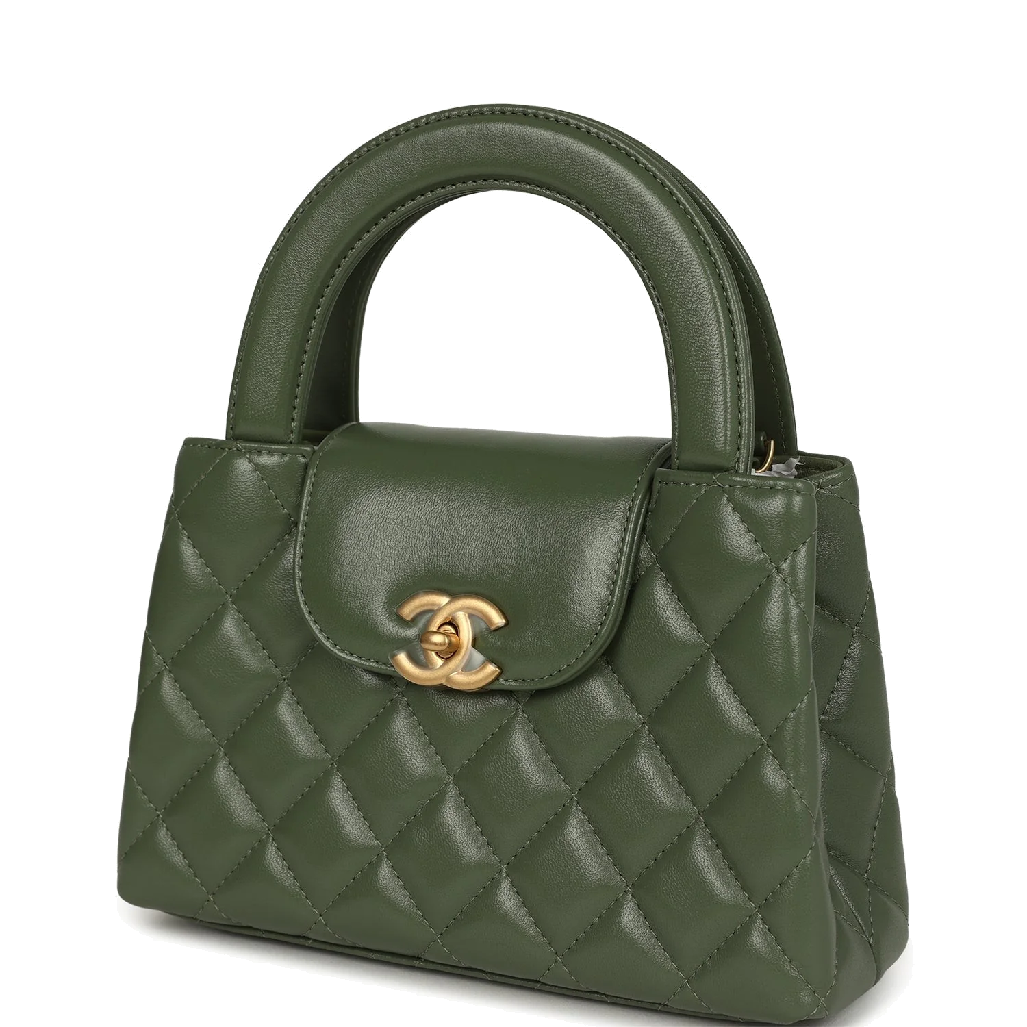 Chanel Small Kelly Shopper Khaki Shiny Aged Calfskin — фото 6