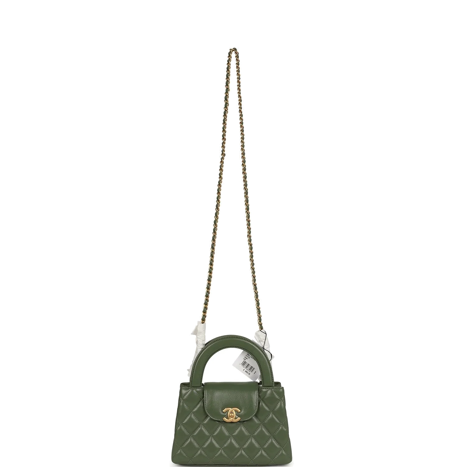 Chanel Small Kelly Shopper Khaki Shiny Aged Calfskin — фото 8