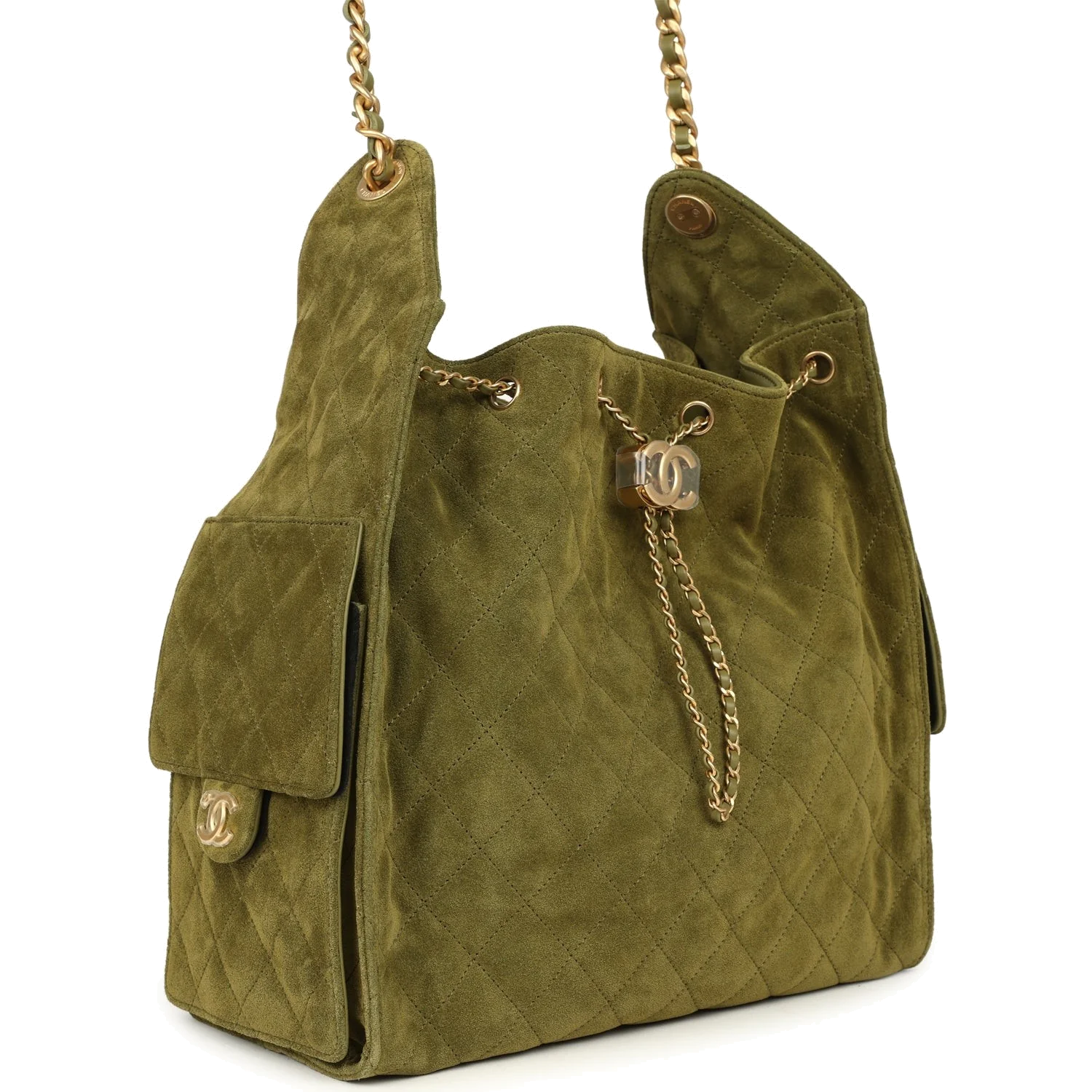Chanel Medium 25 Hobo Bag Khaki Suede — фото 3