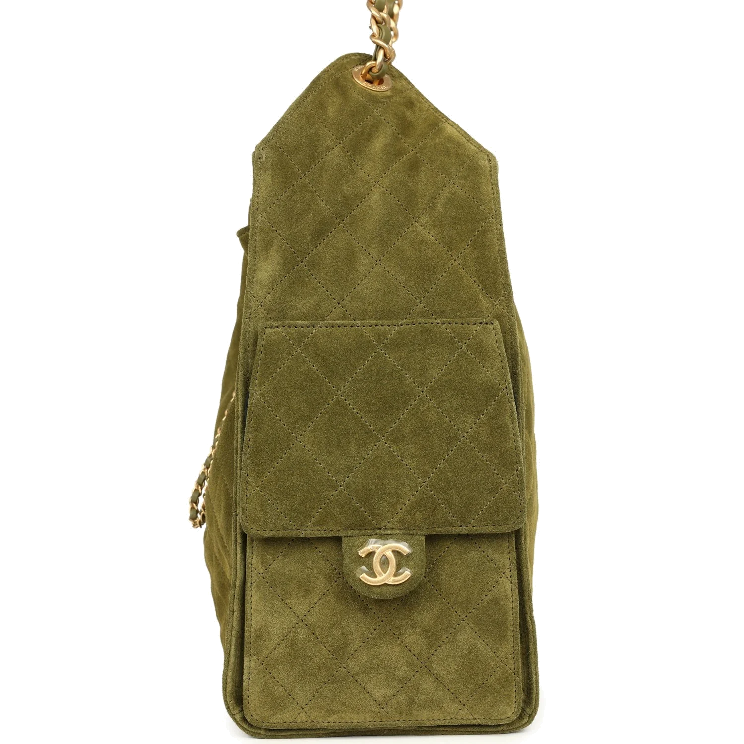 Chanel Medium 25 Hobo Bag Khaki Suede — фото 4