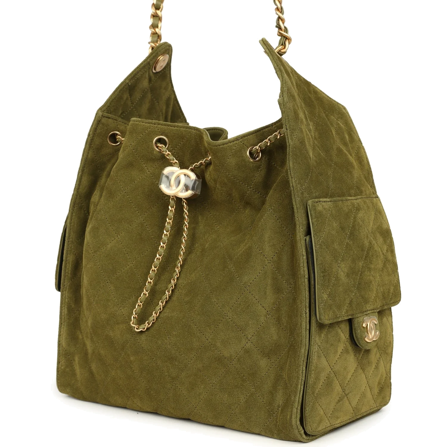 Chanel Medium 25 Hobo Bag Khaki Suede — фото 6