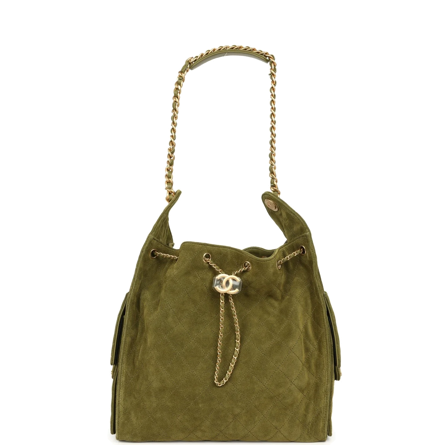 Chanel Medium 25 Hobo Bag Khaki Suede — фото 8