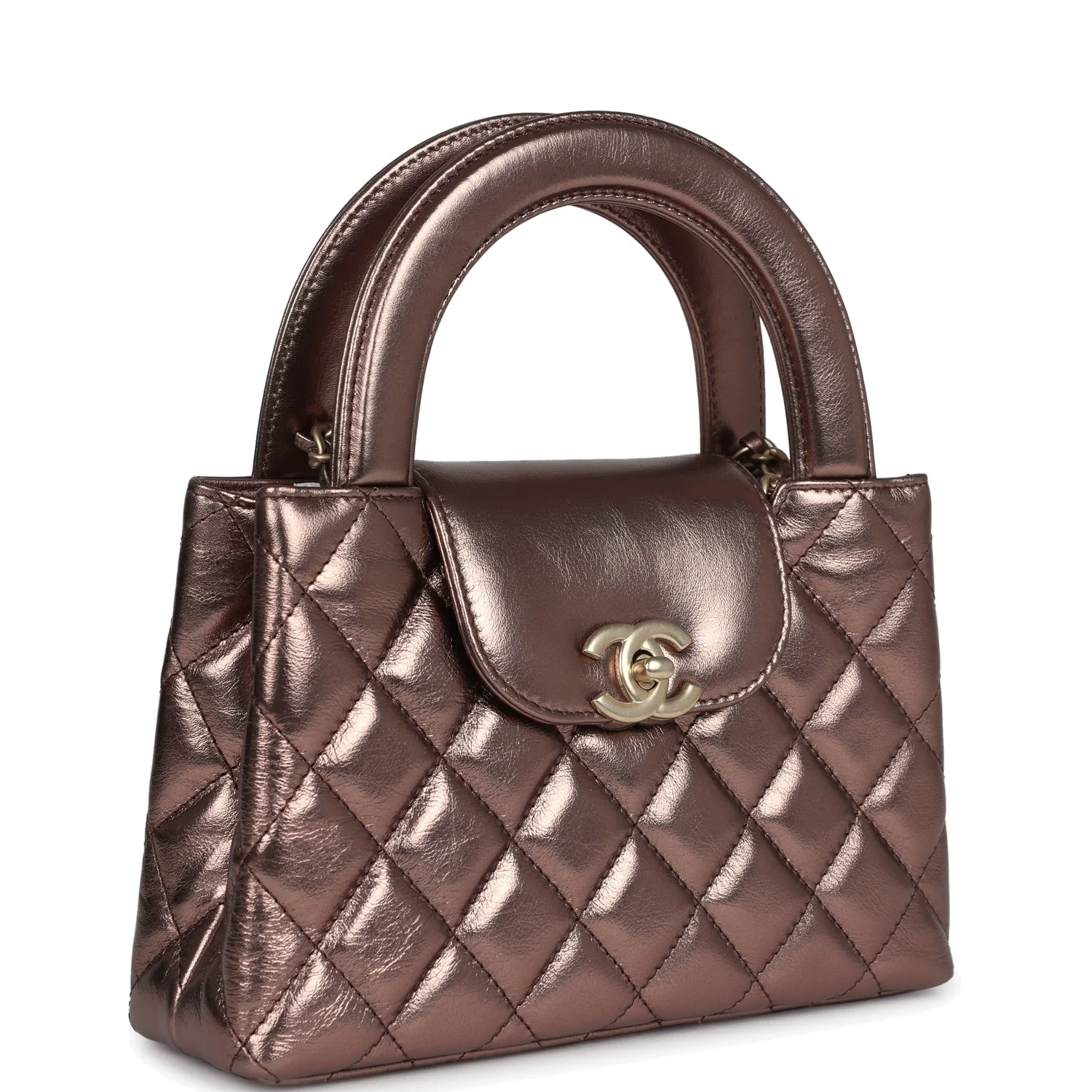 Chanel Small Kelly Shopper Metallic Bronze Calfskin — фото 3