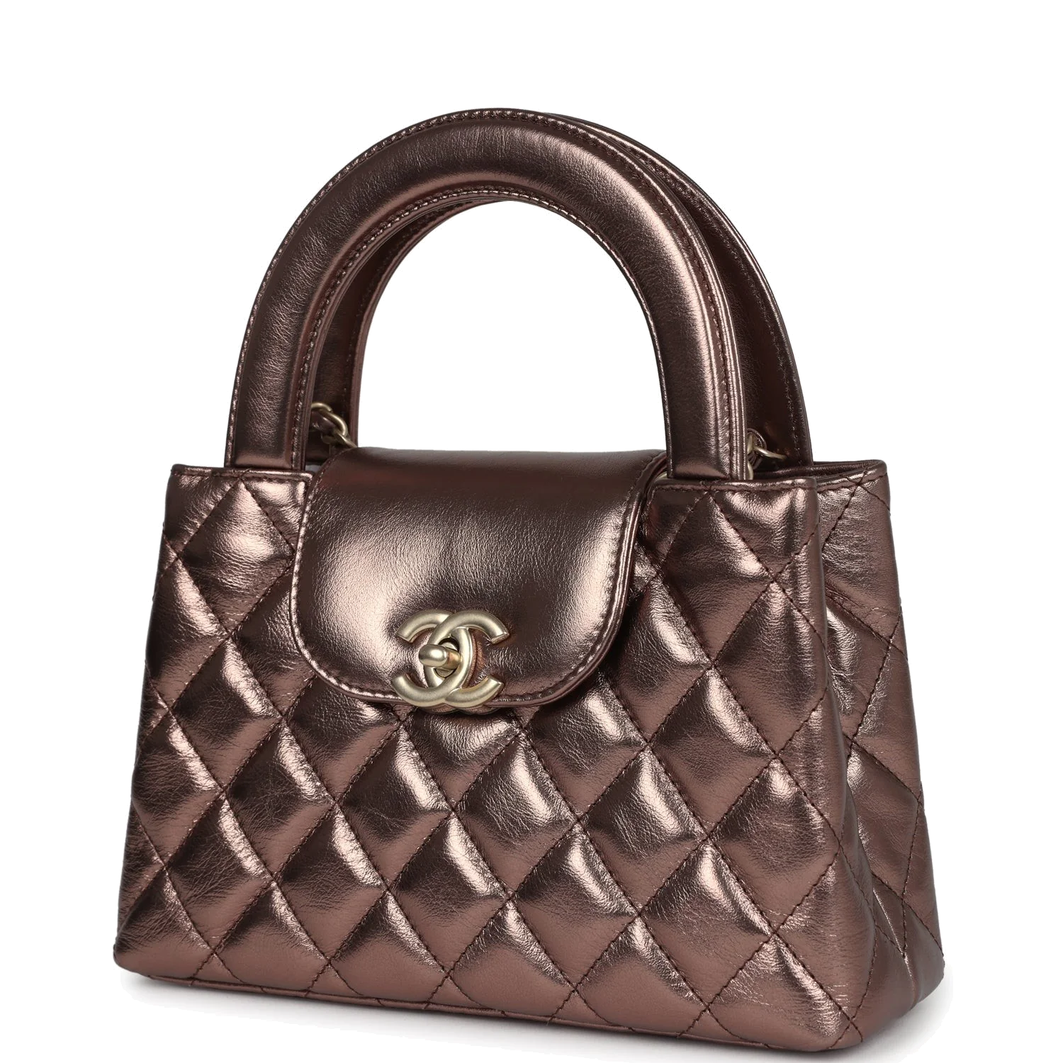 Chanel Small Kelly Shopper Metallic Bronze Calfskin — фото 6