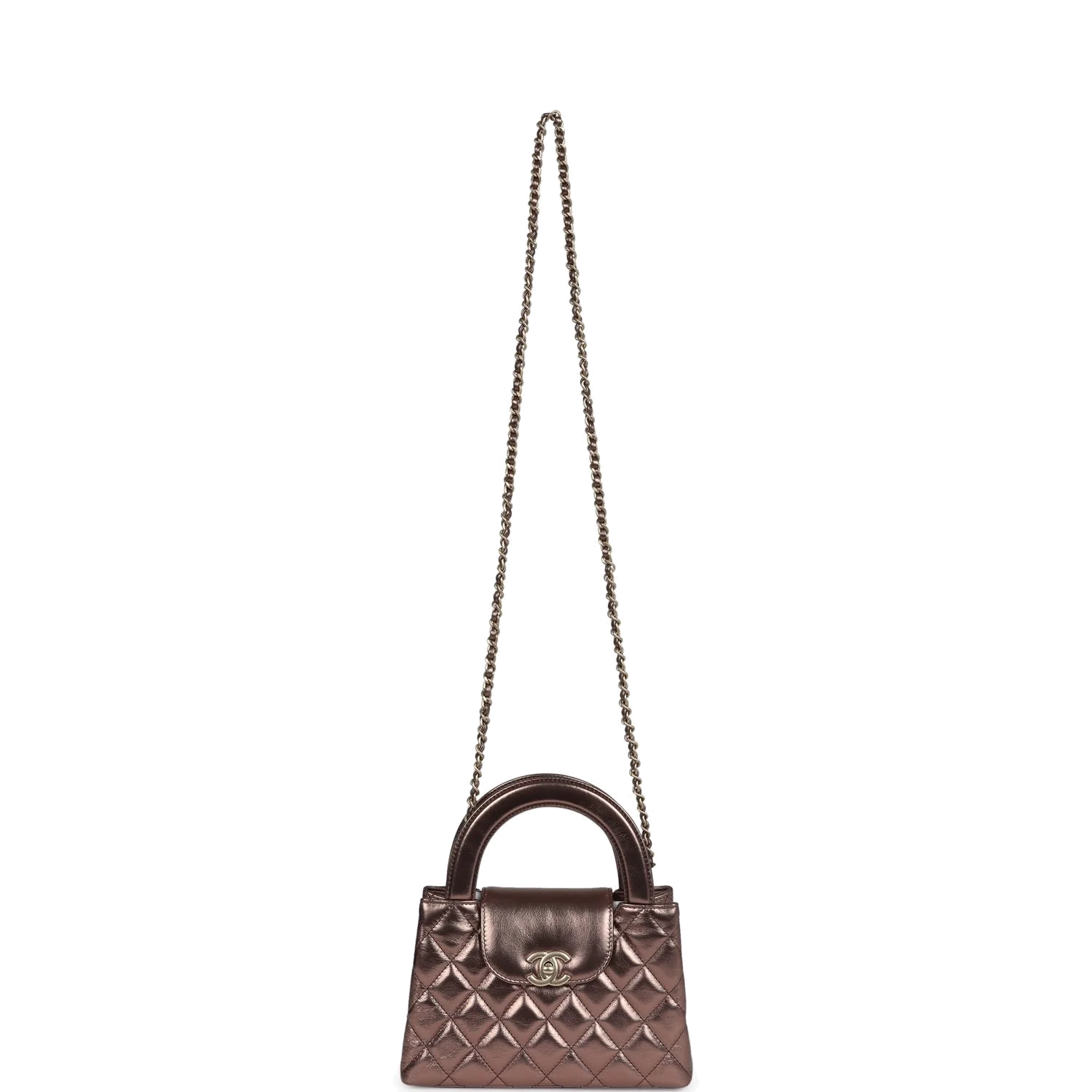 Chanel Small Kelly Shopper Metallic Bronze Calfskin — фото 8