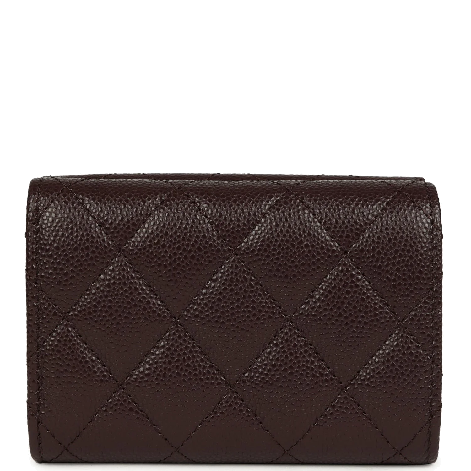 Chanel Small Classic Flap Wallet Dark Brown Shiny Caviar — фото 5