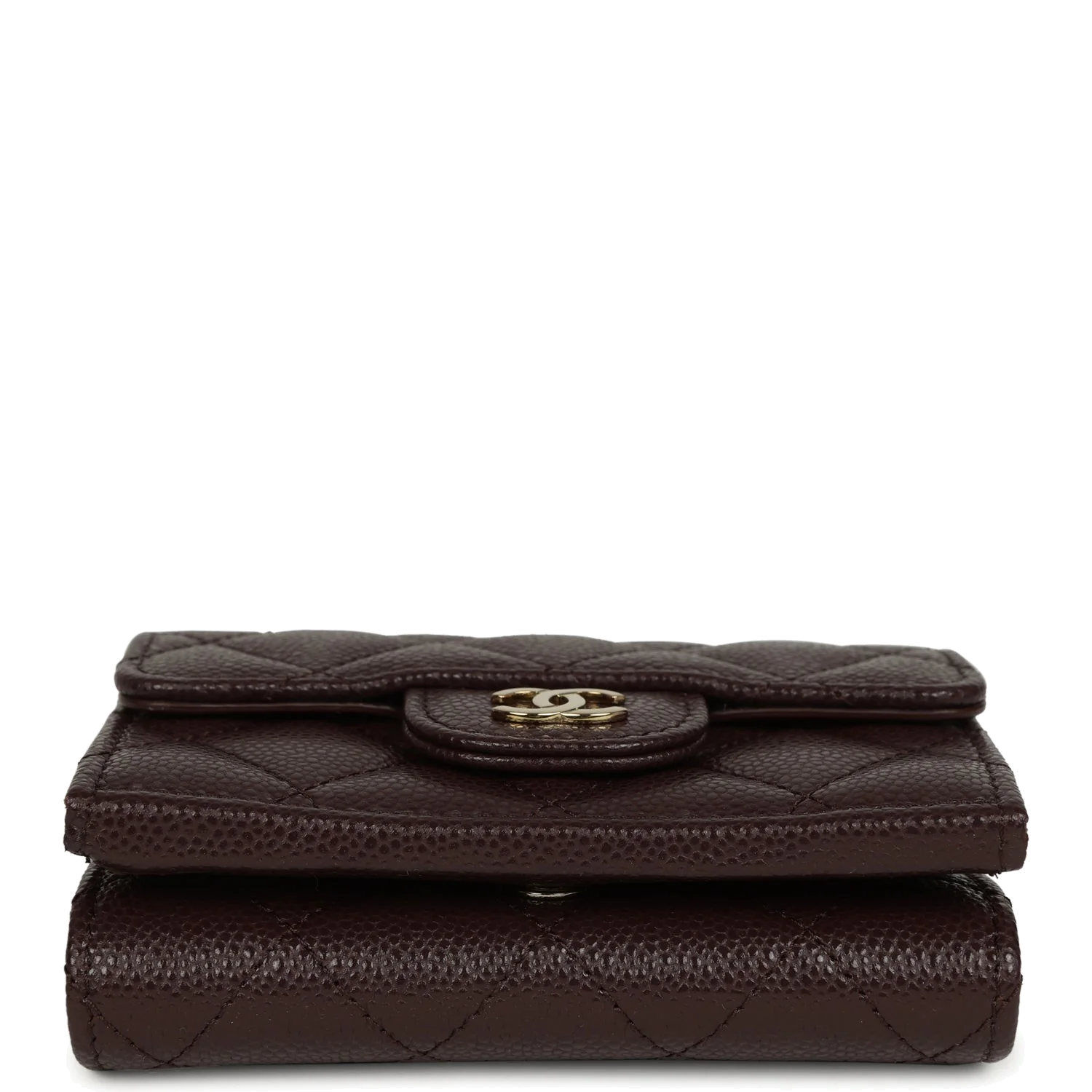 Chanel Small Classic Flap Wallet Dark Brown Shiny Caviar — фото 7