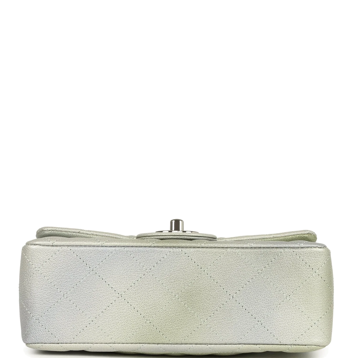 Chanel Mini Classic Rectangular Flap Bag Grey and Green Ombre Iridescent Goatskin — фото 7