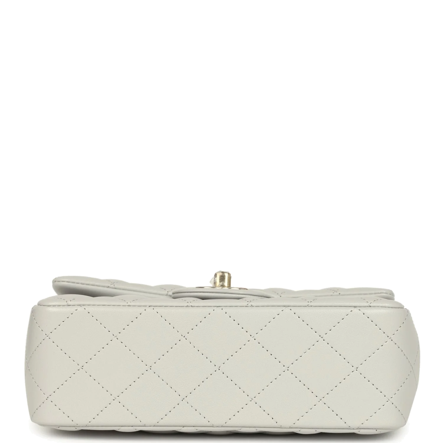 Chanel Mini Rectangular Flap Bag with Top Handle Light Grey Lambskin — фото 7