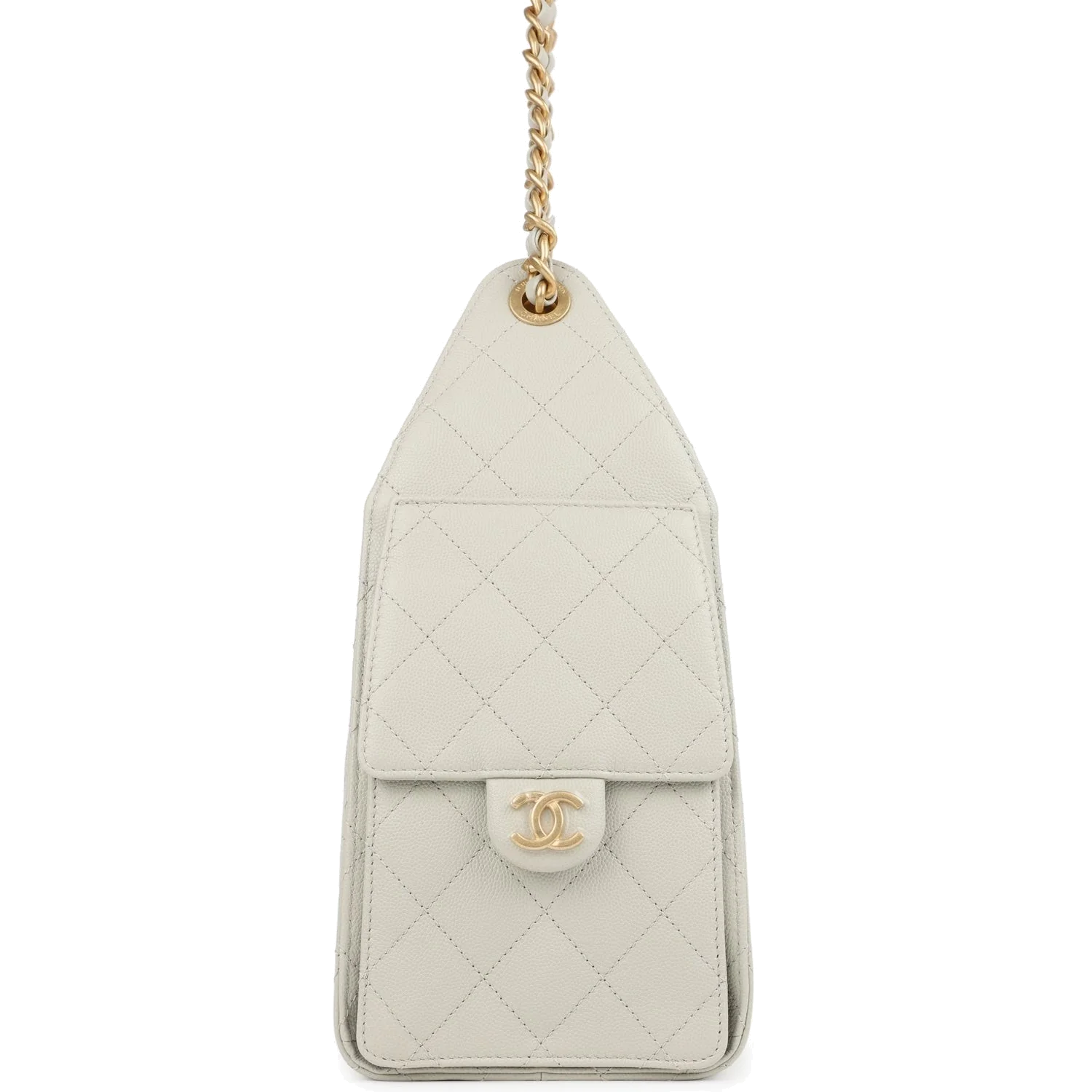 Chanel Small 25 Hobo Bag Light Grey Caviar — фото 4