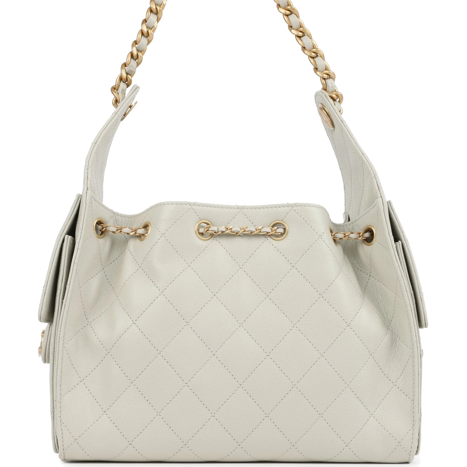 Chanel Small 25 Hobo Bag Light Grey Caviar — фото 5