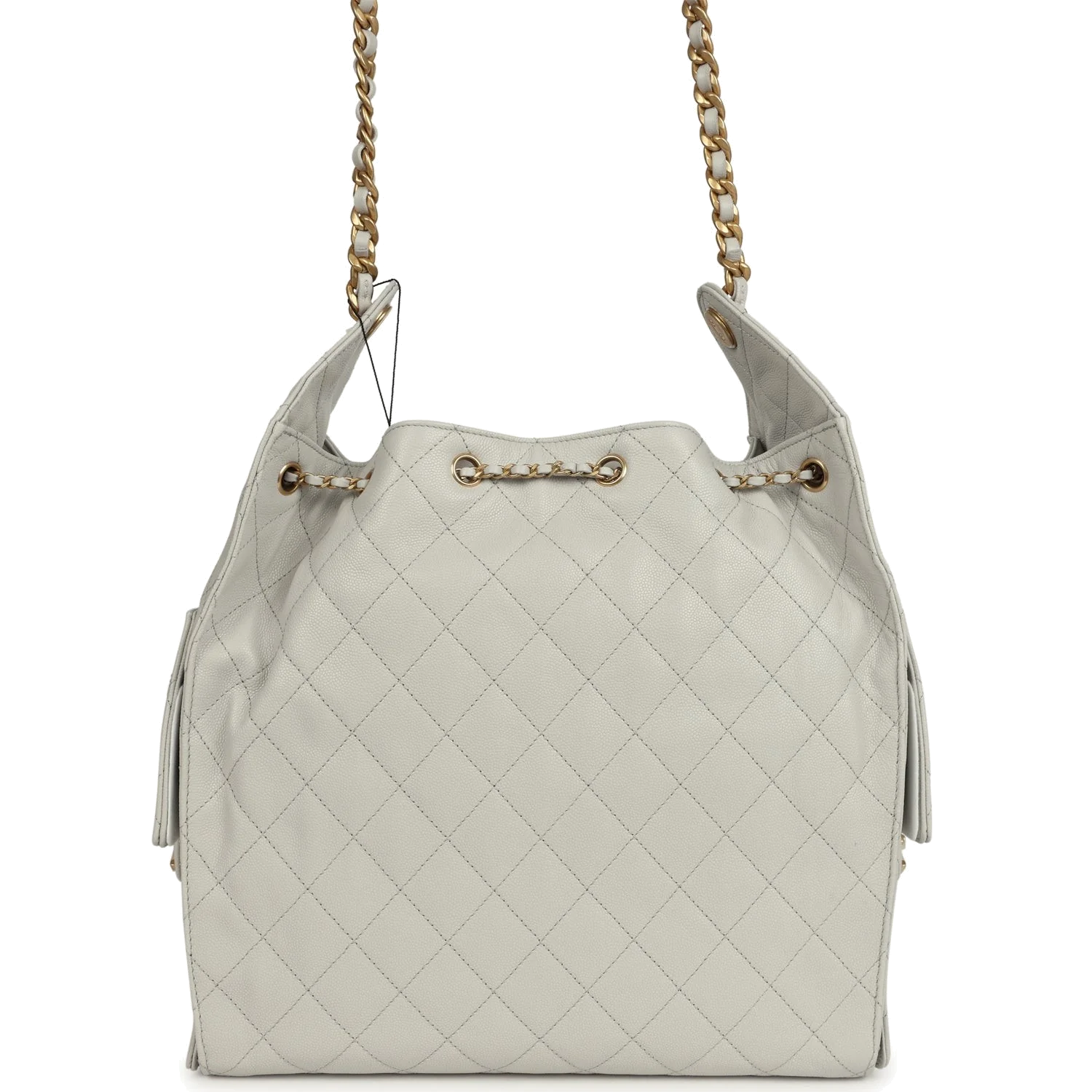Chanel Medium 25 Hobo Bag Light Grey Caviar — фото 6