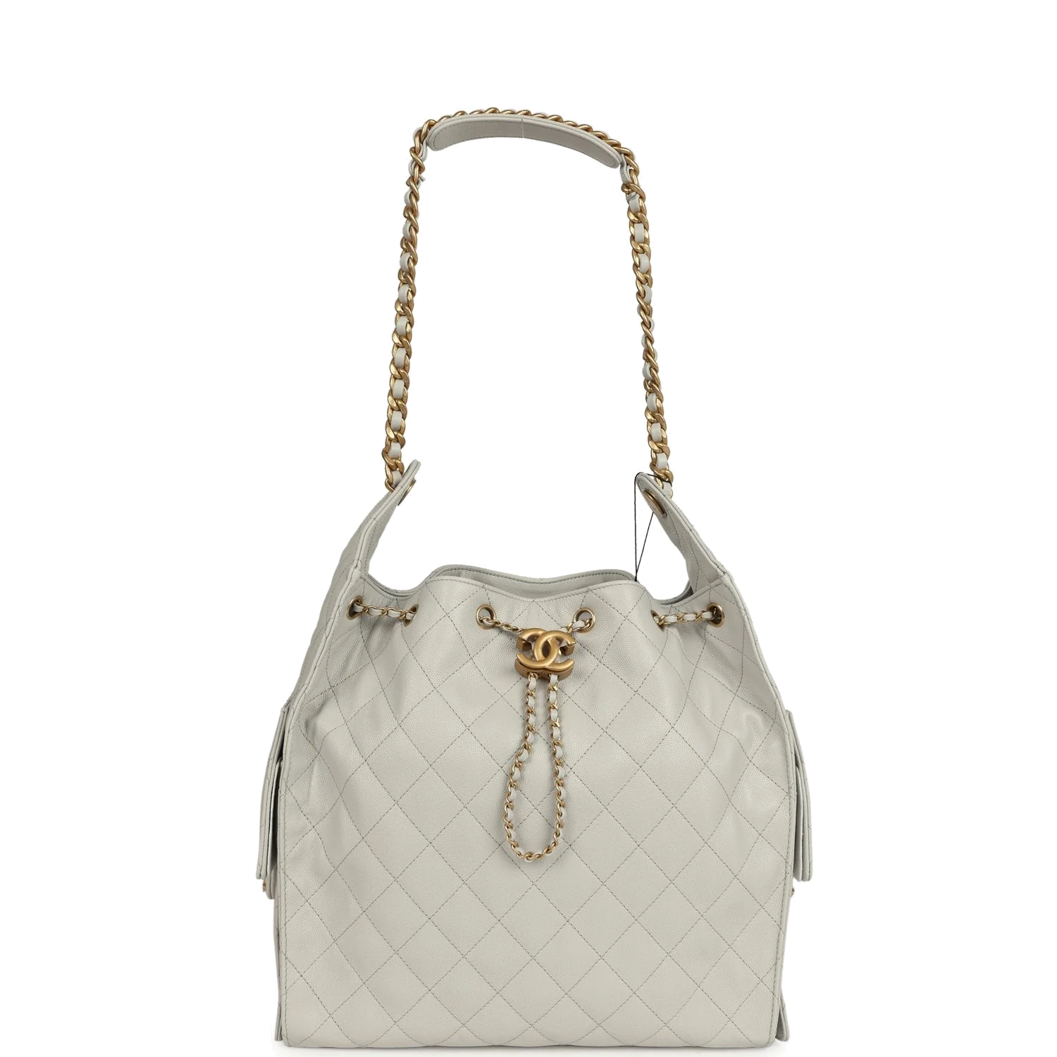 Chanel Medium 25 Hobo Bag Light Grey Caviar — фото 7