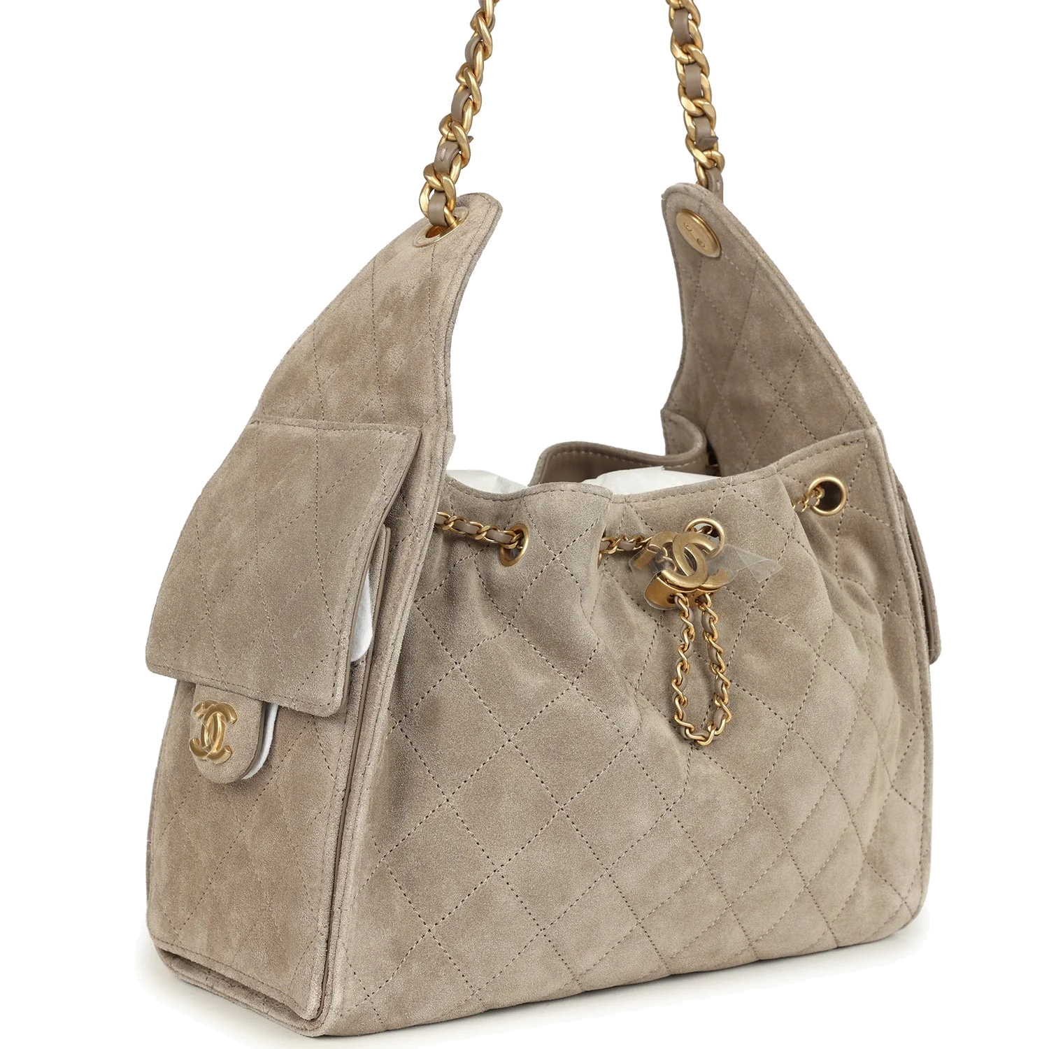 Chanel Small 25 Hobo Bag Dark Grey Suede — фото 3