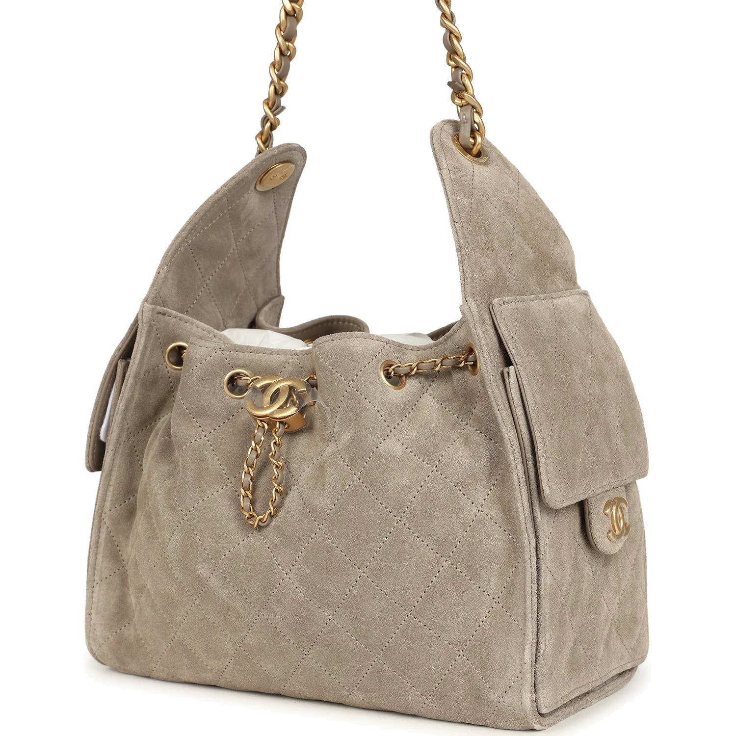 Chanel Small 25 Hobo Bag Dark Grey Suede — фото 4