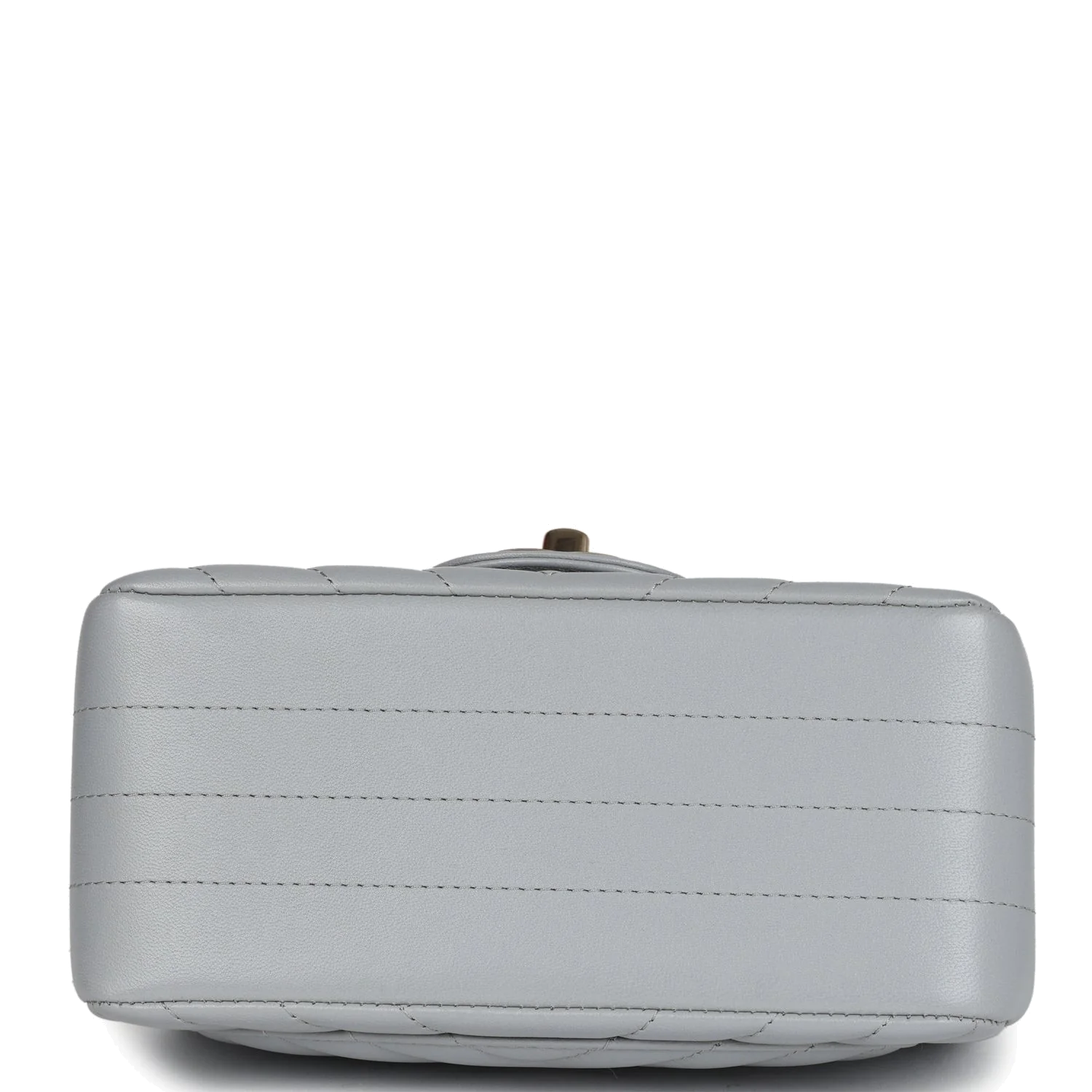 Chanel Mini Chevron Square Flap Bag Light Grey Lambskin — фото 7