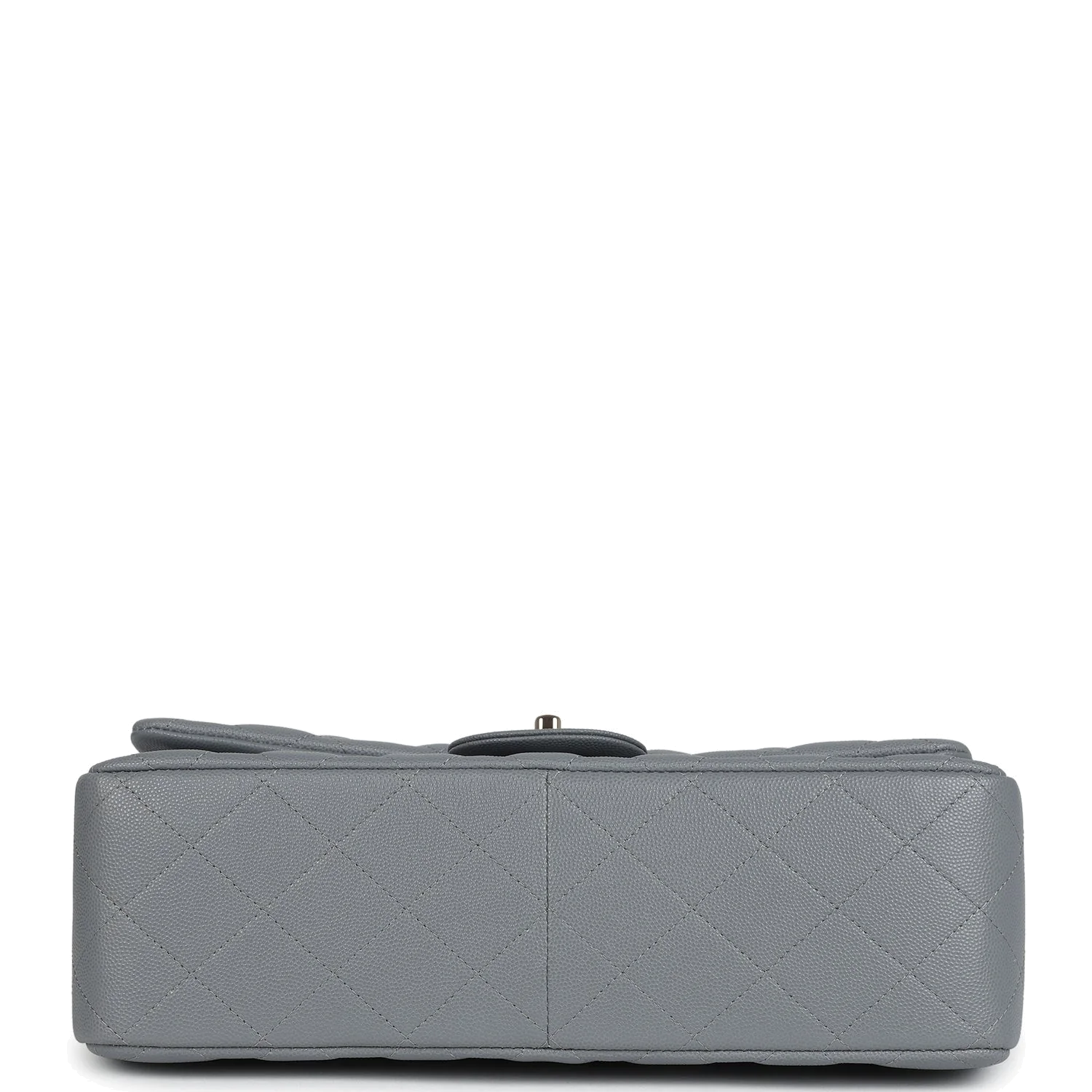Chanel Jumbo Classic Double Flap Bag Light Grey Shiny Caviar — фото 7