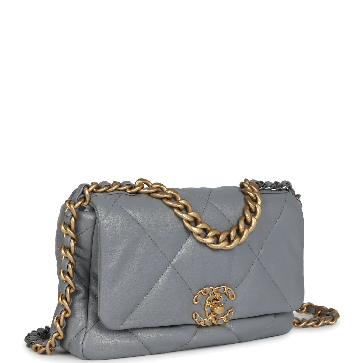 Chanel Medium 19 Flap Bag Grey Lambskin — фото 3