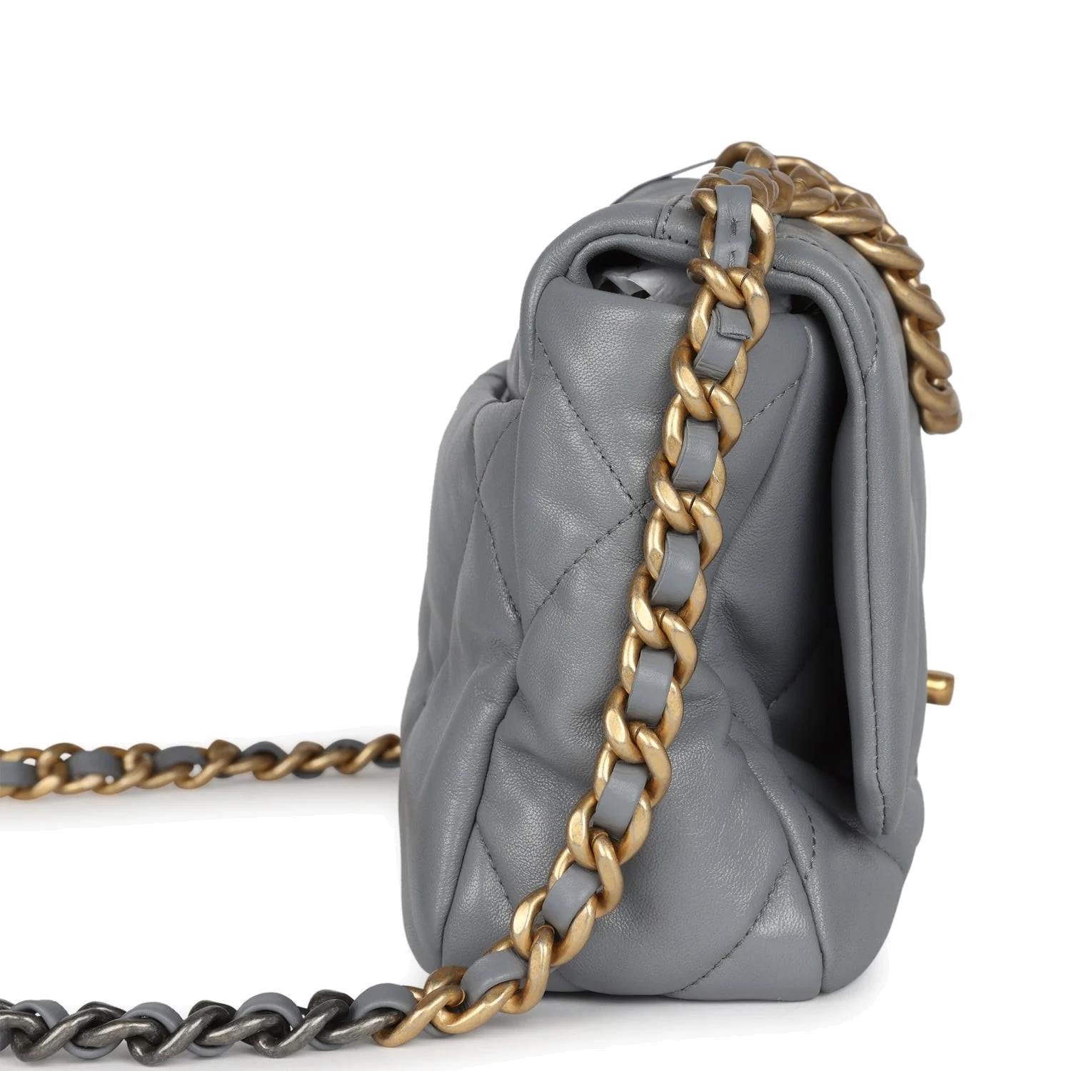 Chanel Medium 19 Flap Bag Grey Lambskin — фото 4