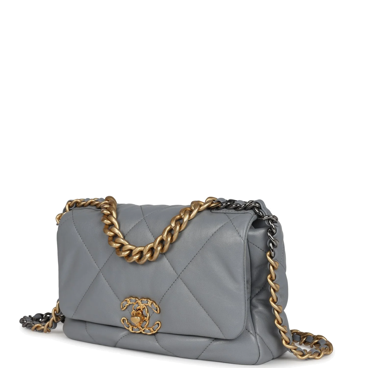 Chanel Medium 19 Flap Bag Grey Lambskin — фото 6