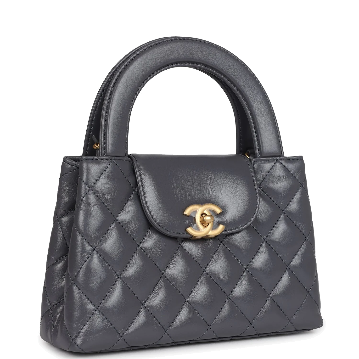 Chanel Small Kelly Shopper Dark Grey Shiny Aged Calfskin — фото 3