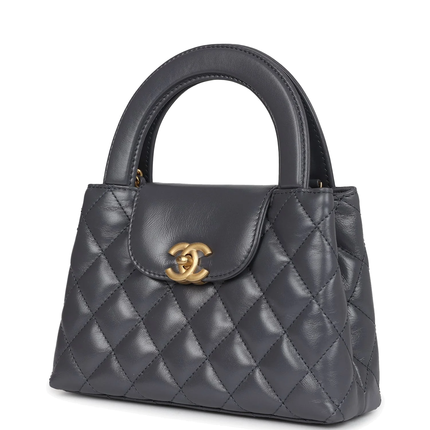 Chanel Small Kelly Shopper Dark Grey Shiny Aged Calfskin — фото 6