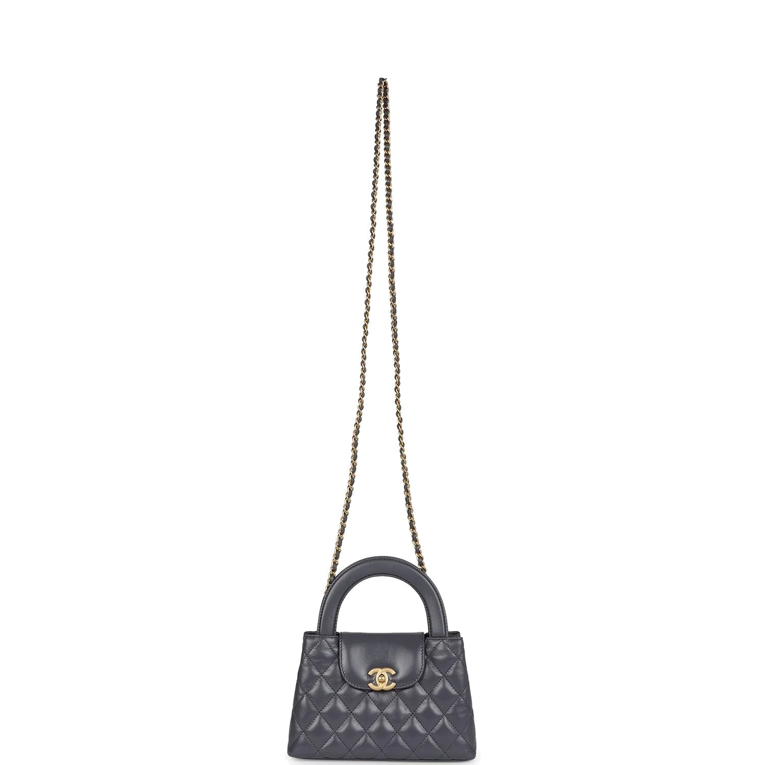 Chanel Small Kelly Shopper Dark Grey Shiny Aged Calfskin — фото 8