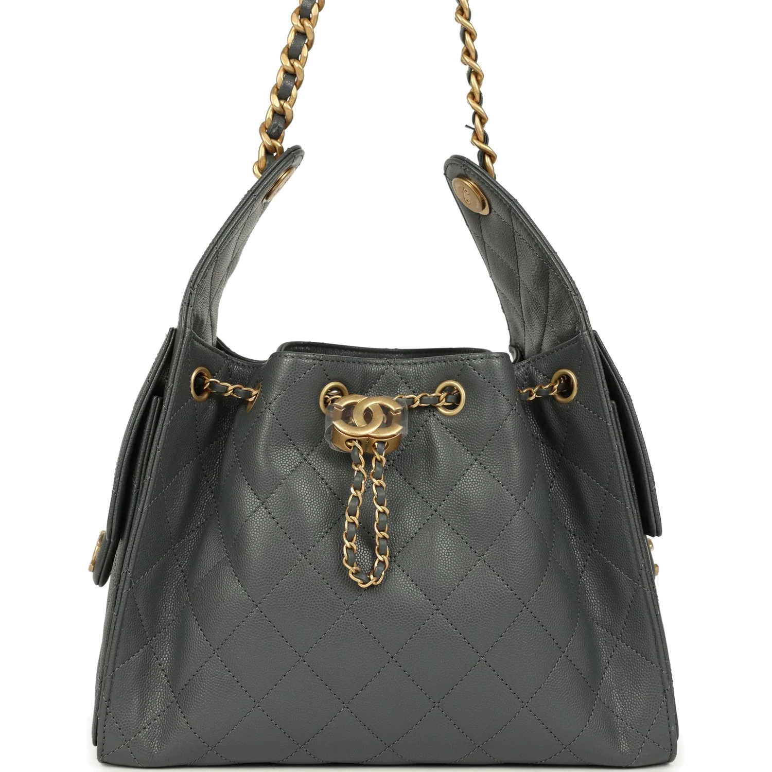 Chanel Small 25 Hobo Bag Dark Grey Caviar — фото 2