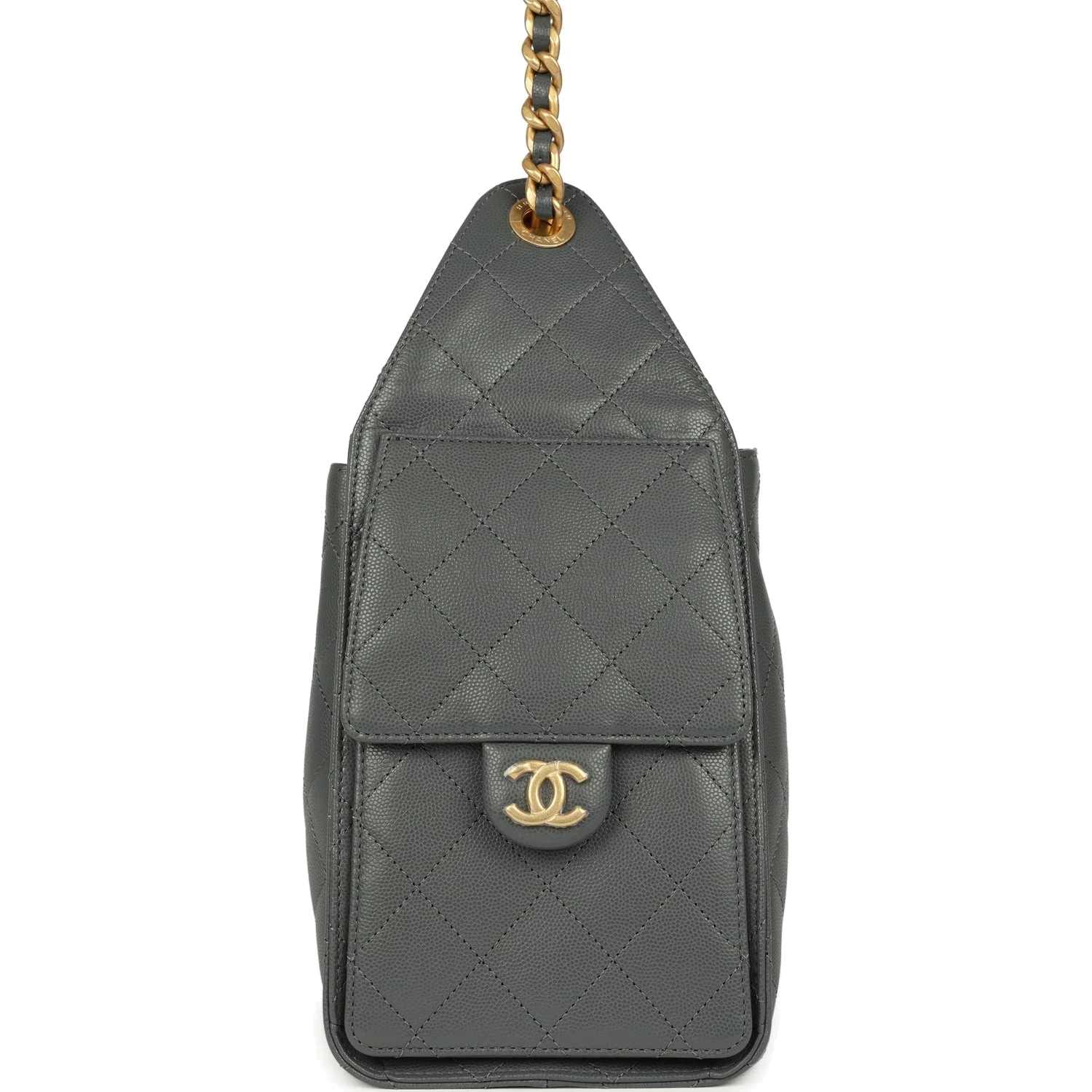 Chanel Small 25 Hobo Bag Dark Grey Caviar — фото 4
