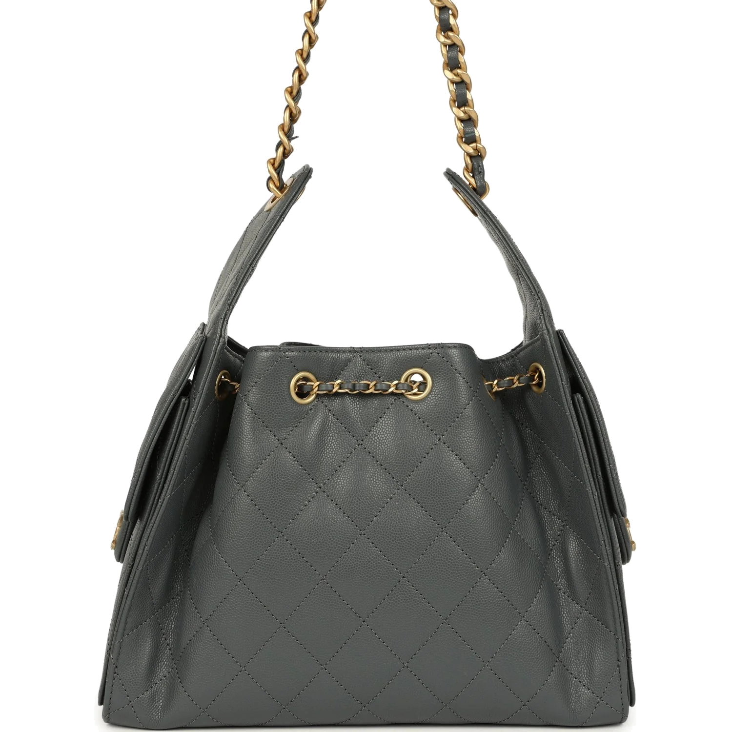 Chanel Small 25 Hobo Bag Dark Grey Caviar — фото 5