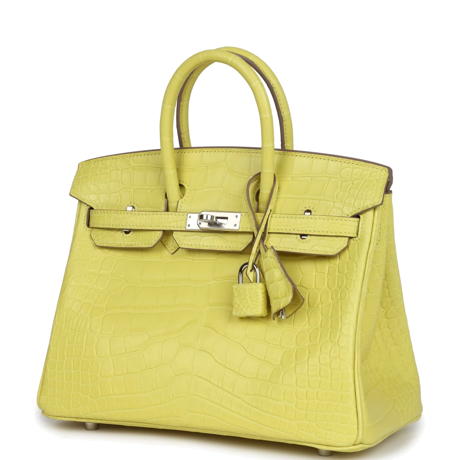 Hermes Birkin 25 Lime Matte Alligator Palladium Hardware Лайм матовый — фото 6