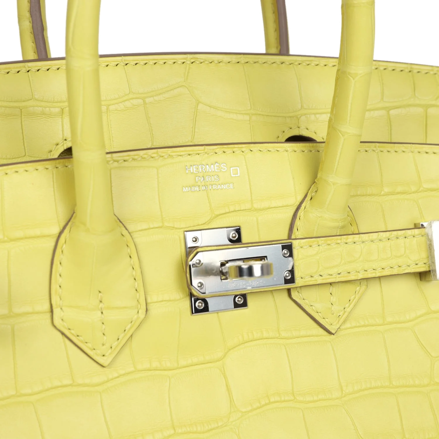 Hermes Birkin 25 Lime Matte Alligator Palladium Hardware Лайм матовый — фото 8