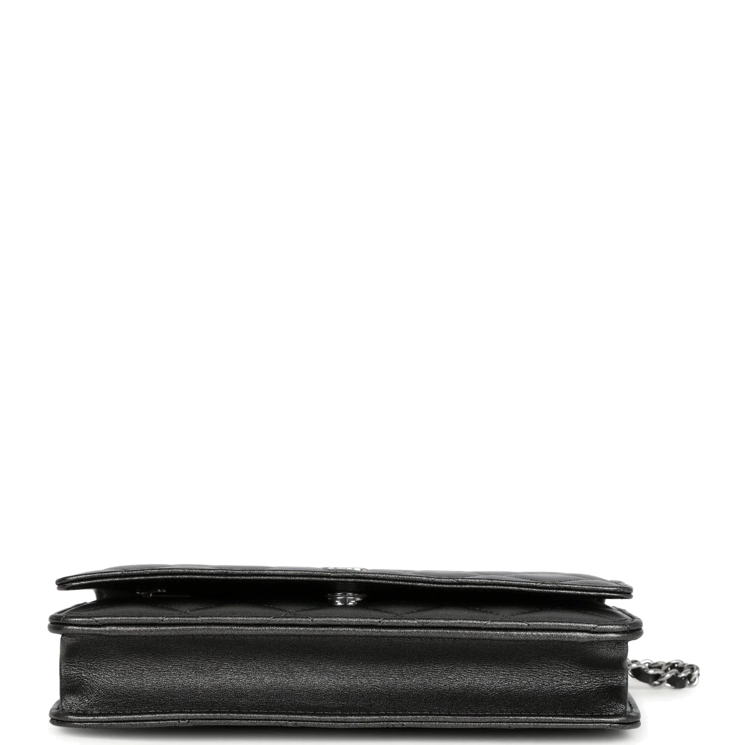 Chanel Wallet On Chain WOC Metallic Grey Lambskin — фото 7