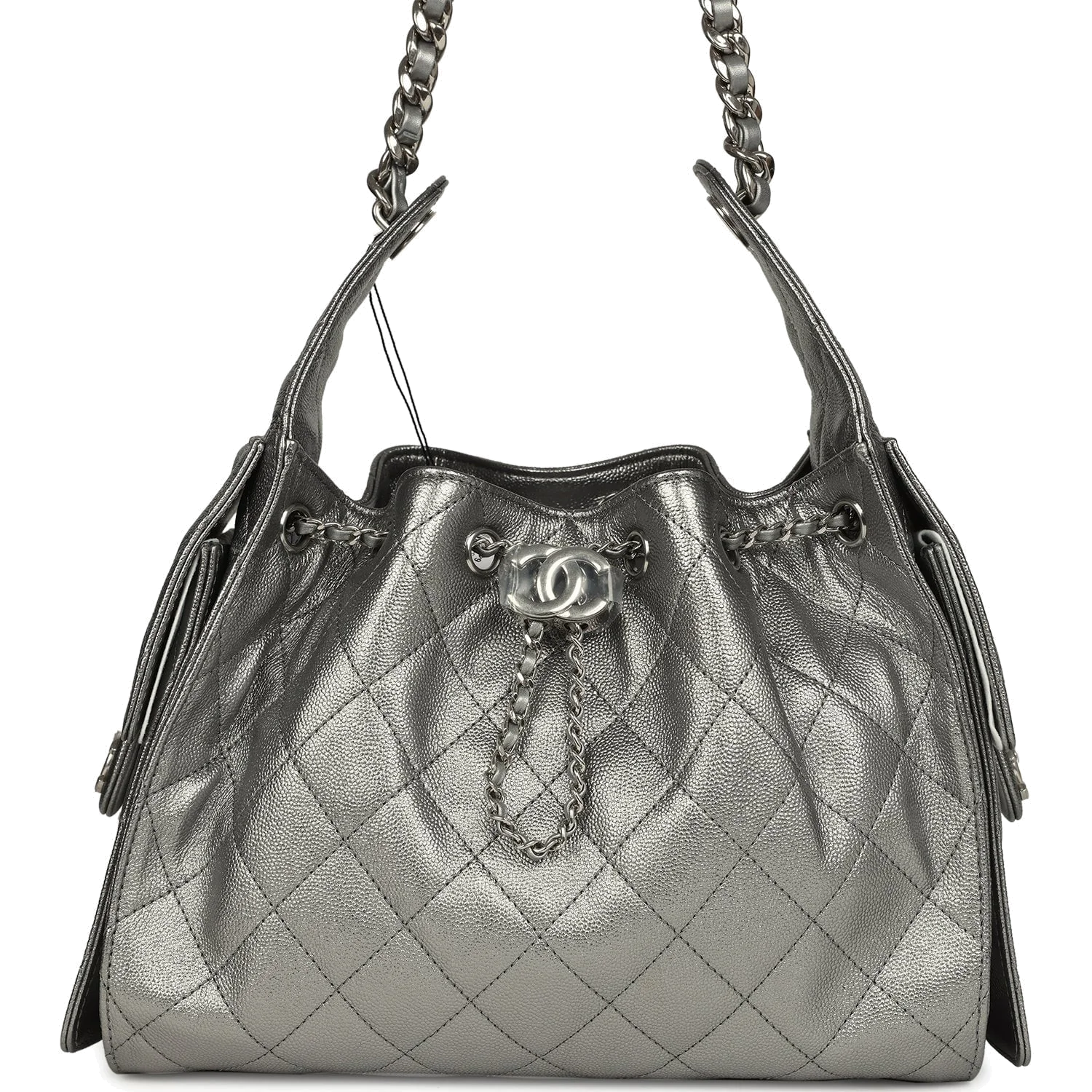 Chanel Small 25 Hobo Bag Metallic Anthracite Caviar — фото 1