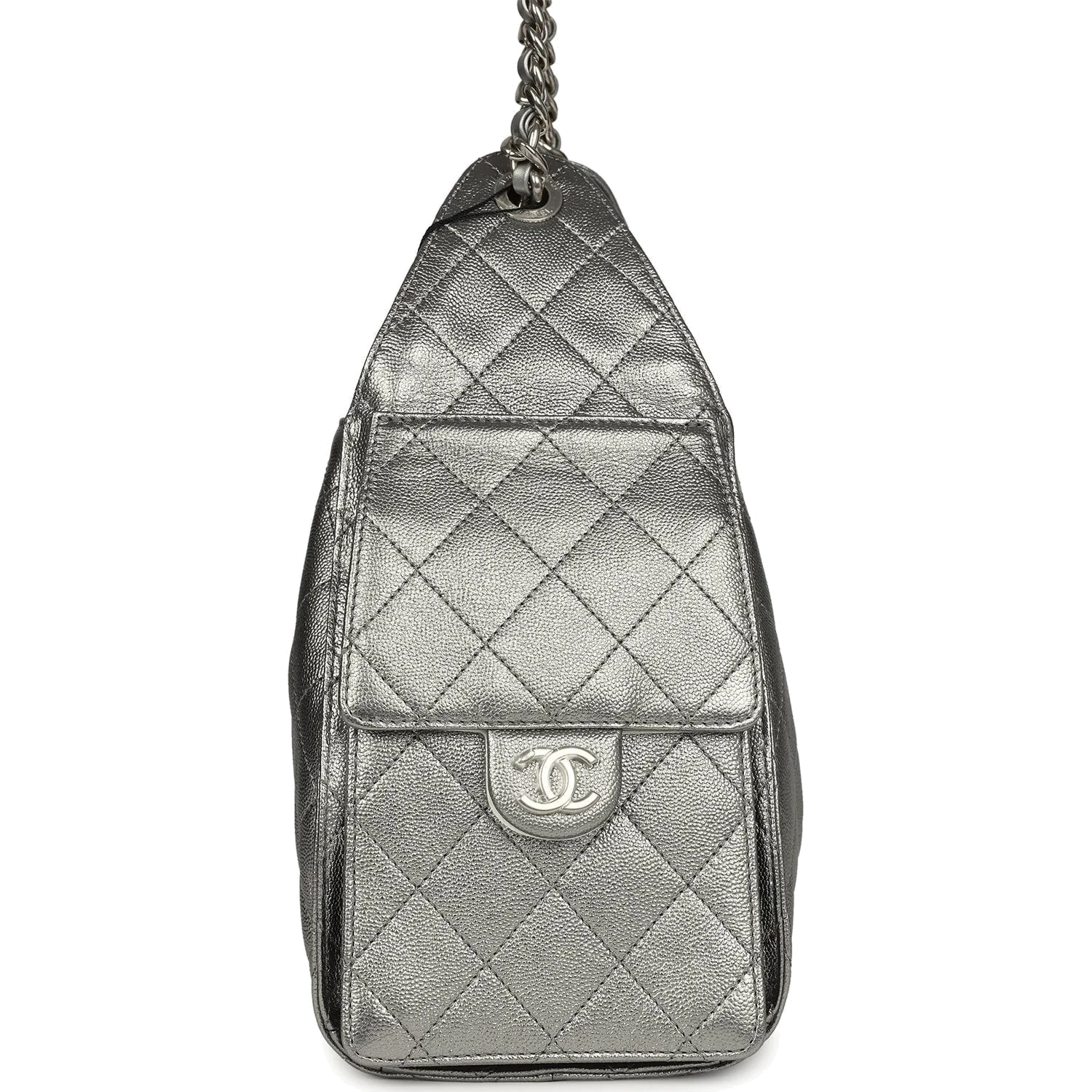 Chanel Small 25 Hobo Bag Metallic Anthracite Caviar — фото 5