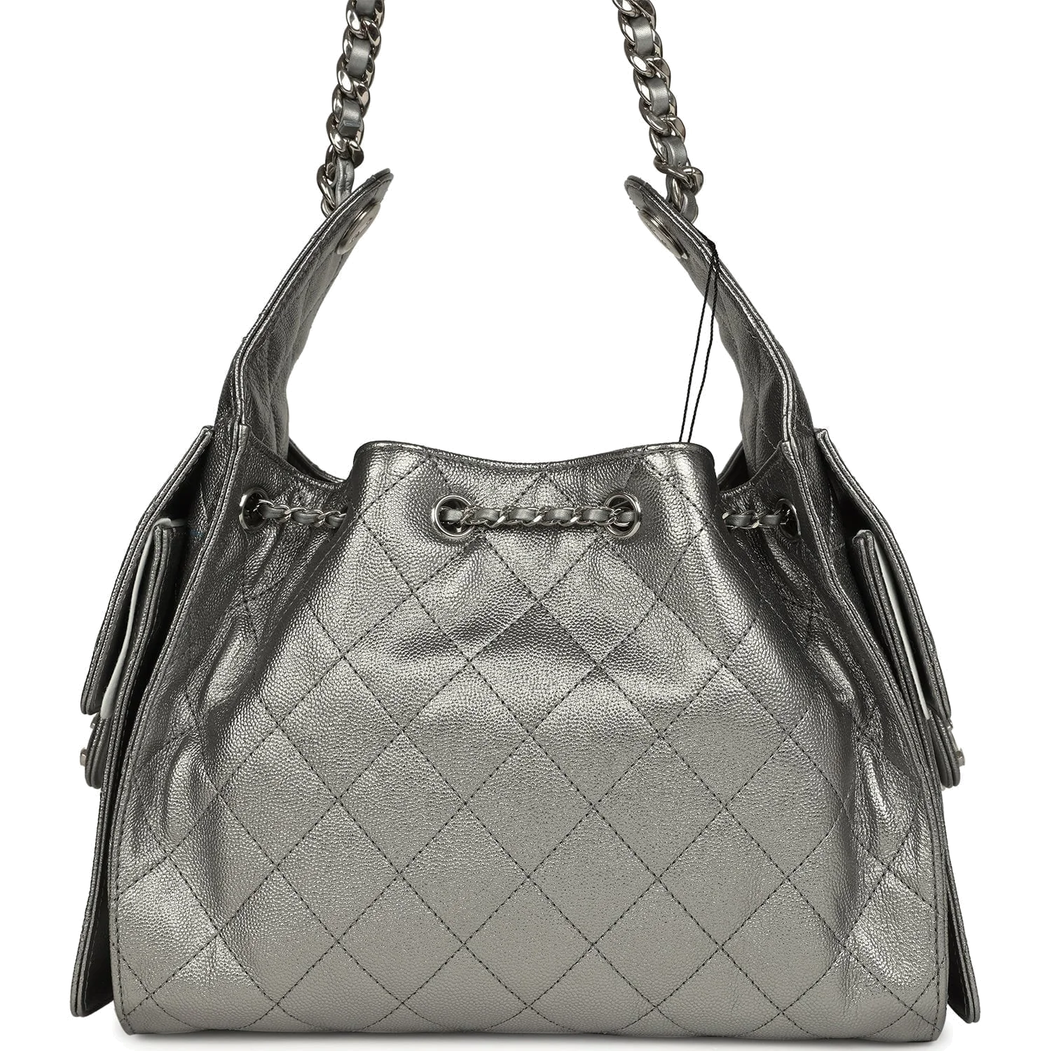 Chanel Small 25 Hobo Bag Metallic Anthracite Caviar — фото 6