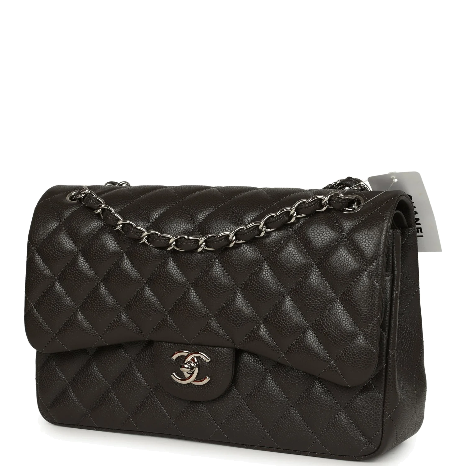 Chanel Jumbo Classic Double Flap Bag Dark Grey Caviar — фото 3