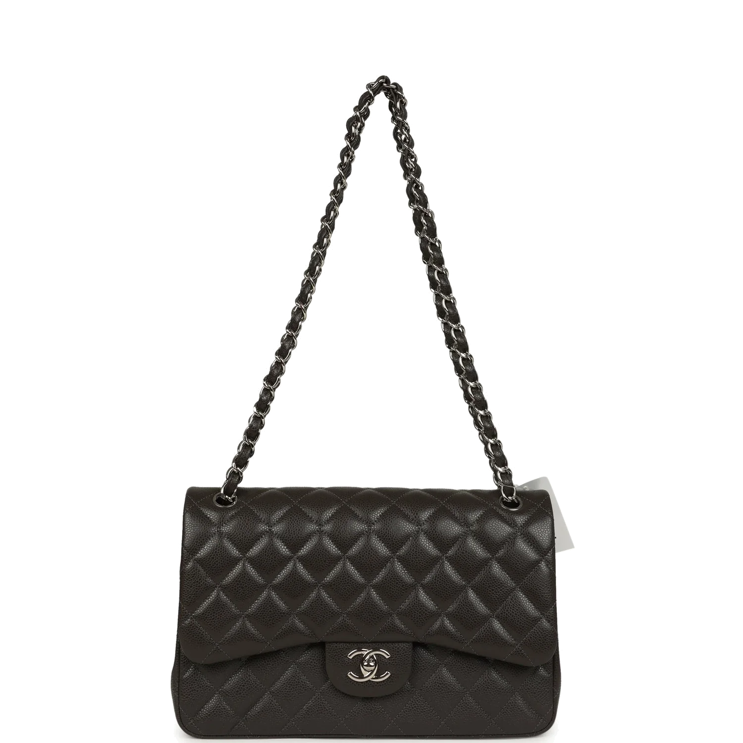 Chanel Jumbo Classic Double Flap Bag Dark Grey Caviar — фото 7