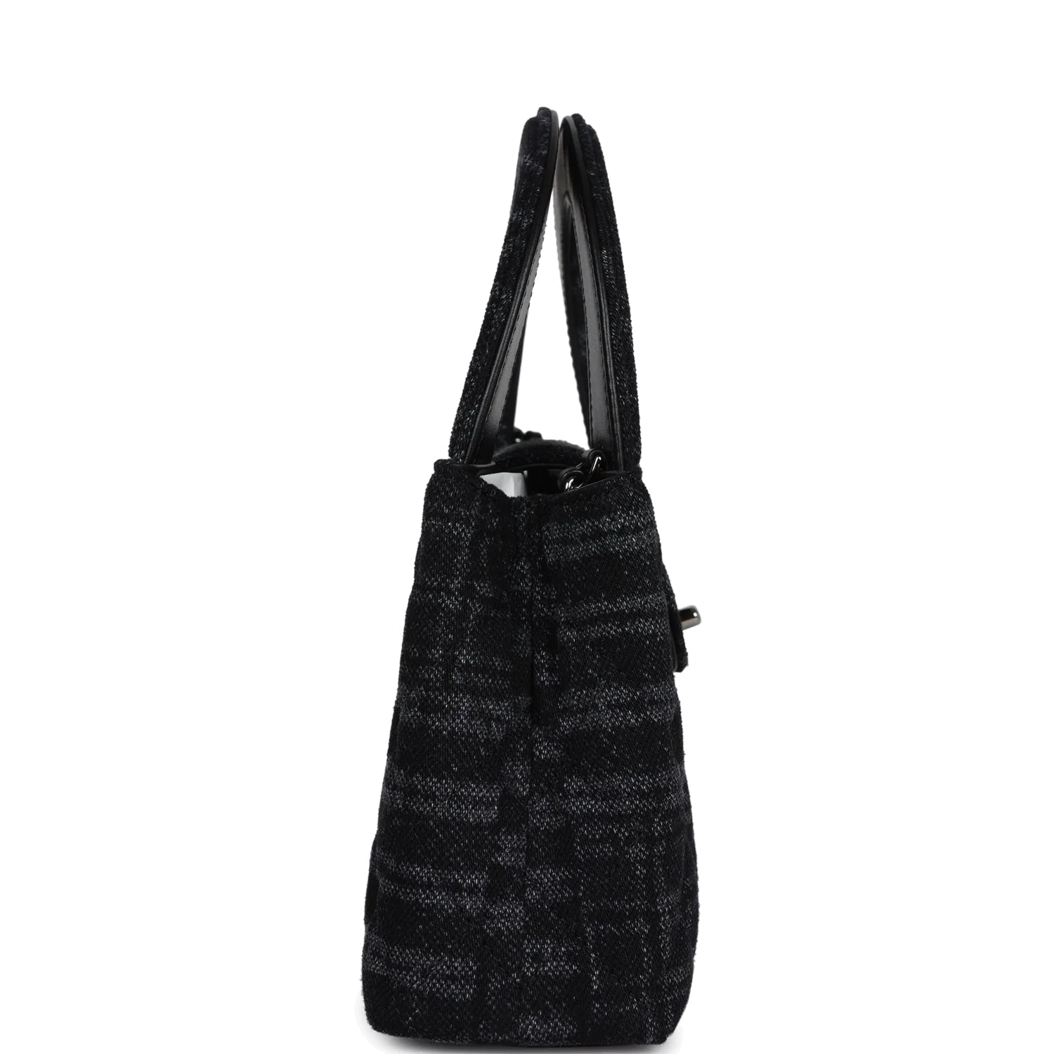 Chanel Small Kelly Shopper Dark Grey and Black Plaid Canvas — фото 4