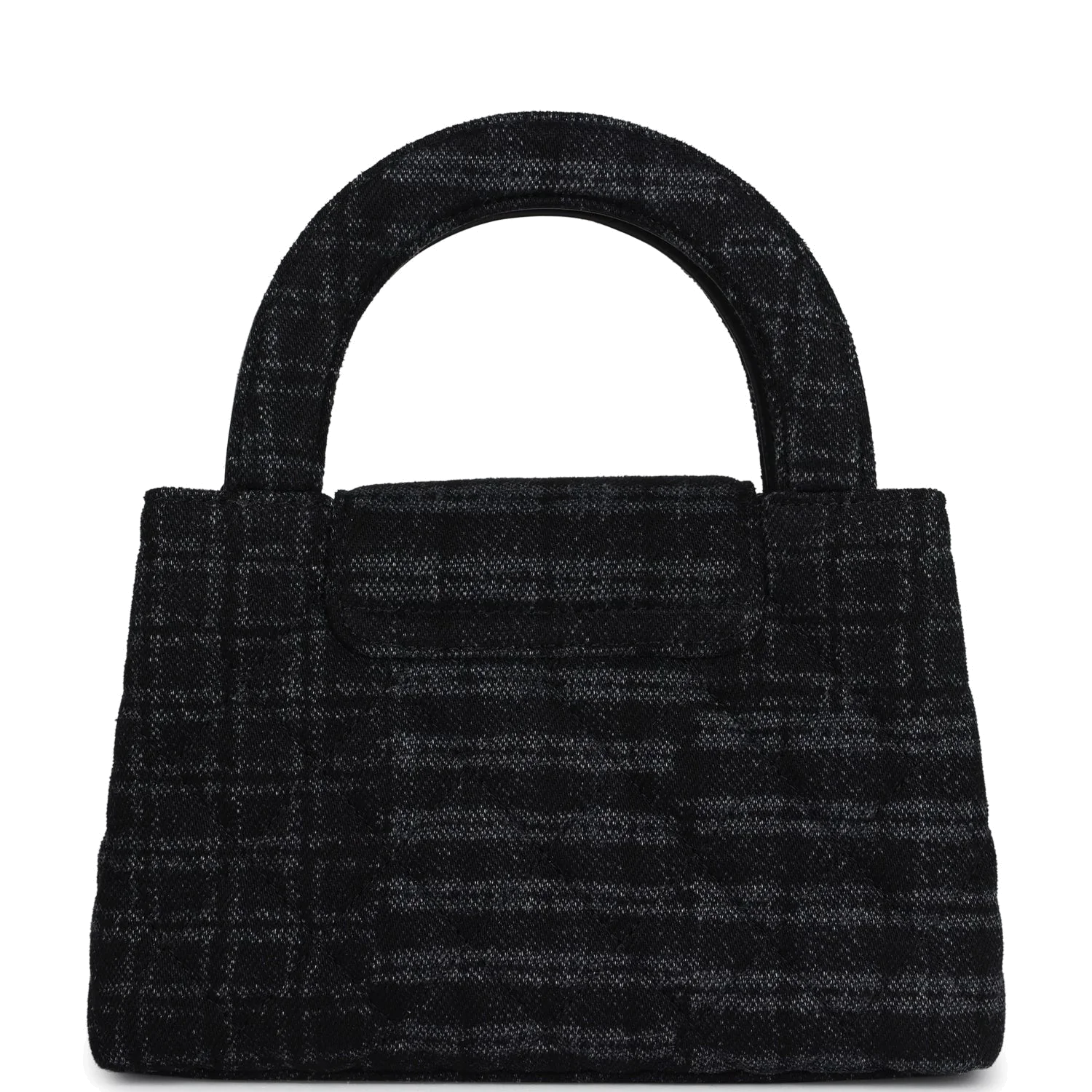 Chanel Small Kelly Shopper Dark Grey and Black Plaid Canvas — фото 5