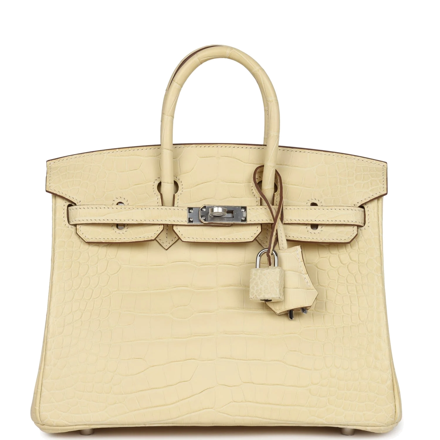 Hermes Birkin 25 Vanille Matte Alligator Palladium Hardware Ваниль матовый — фото 2
