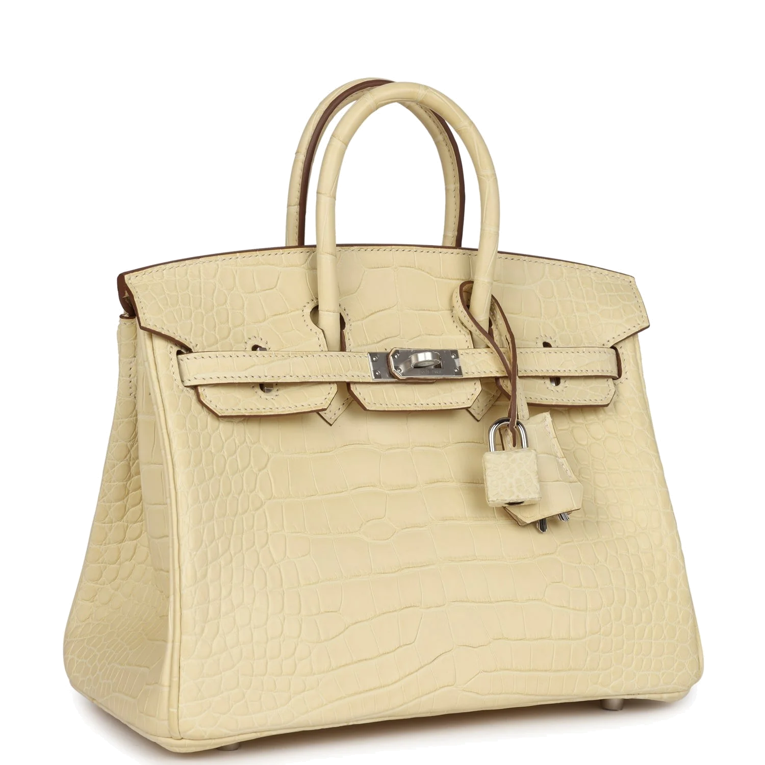 Hermes Birkin 25 Vanille Matte Alligator Palladium Hardware Ваниль матовый — фото 3