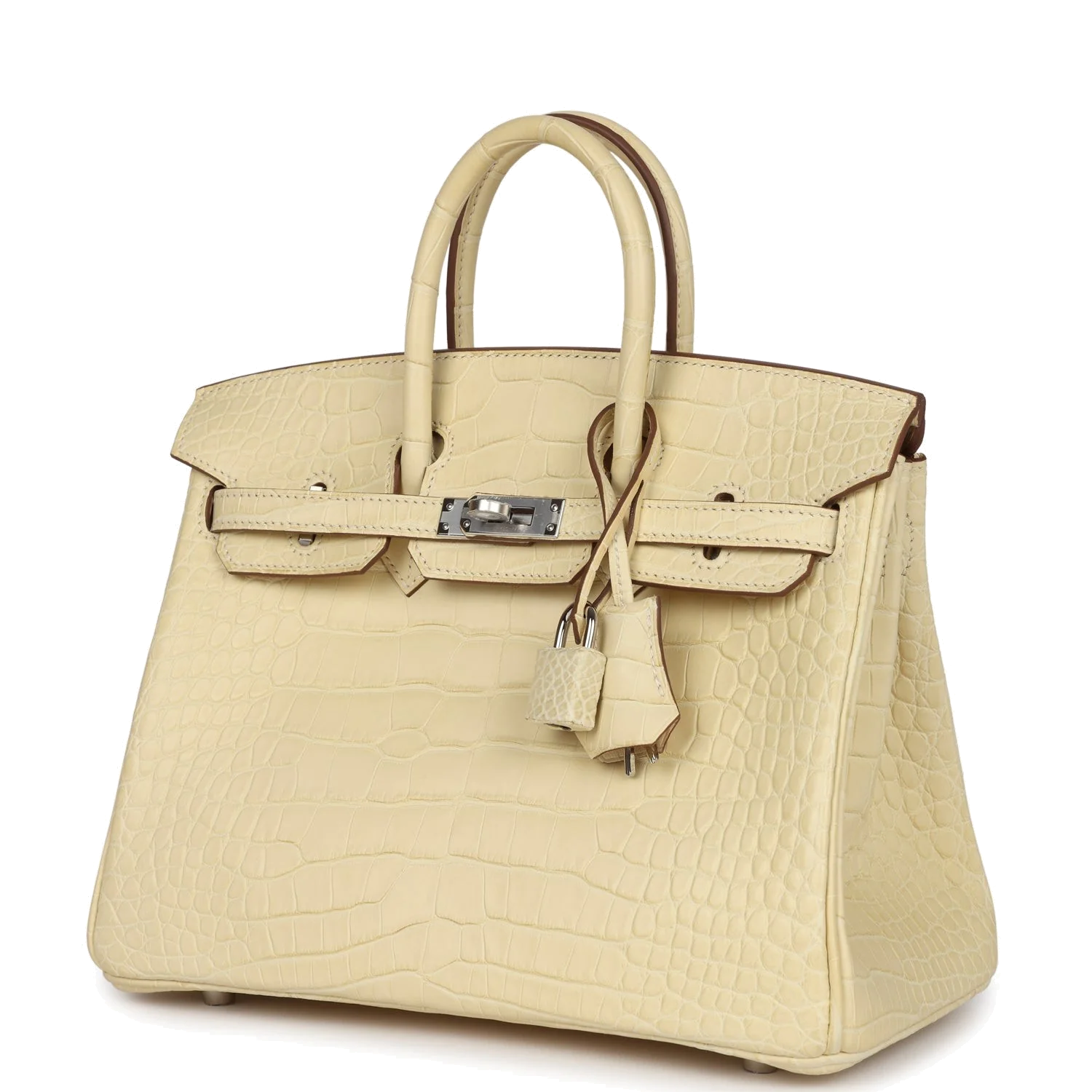 Hermes Birkin 25 Vanille Matte Alligator Palladium Hardware Ваниль матовый — фото 6