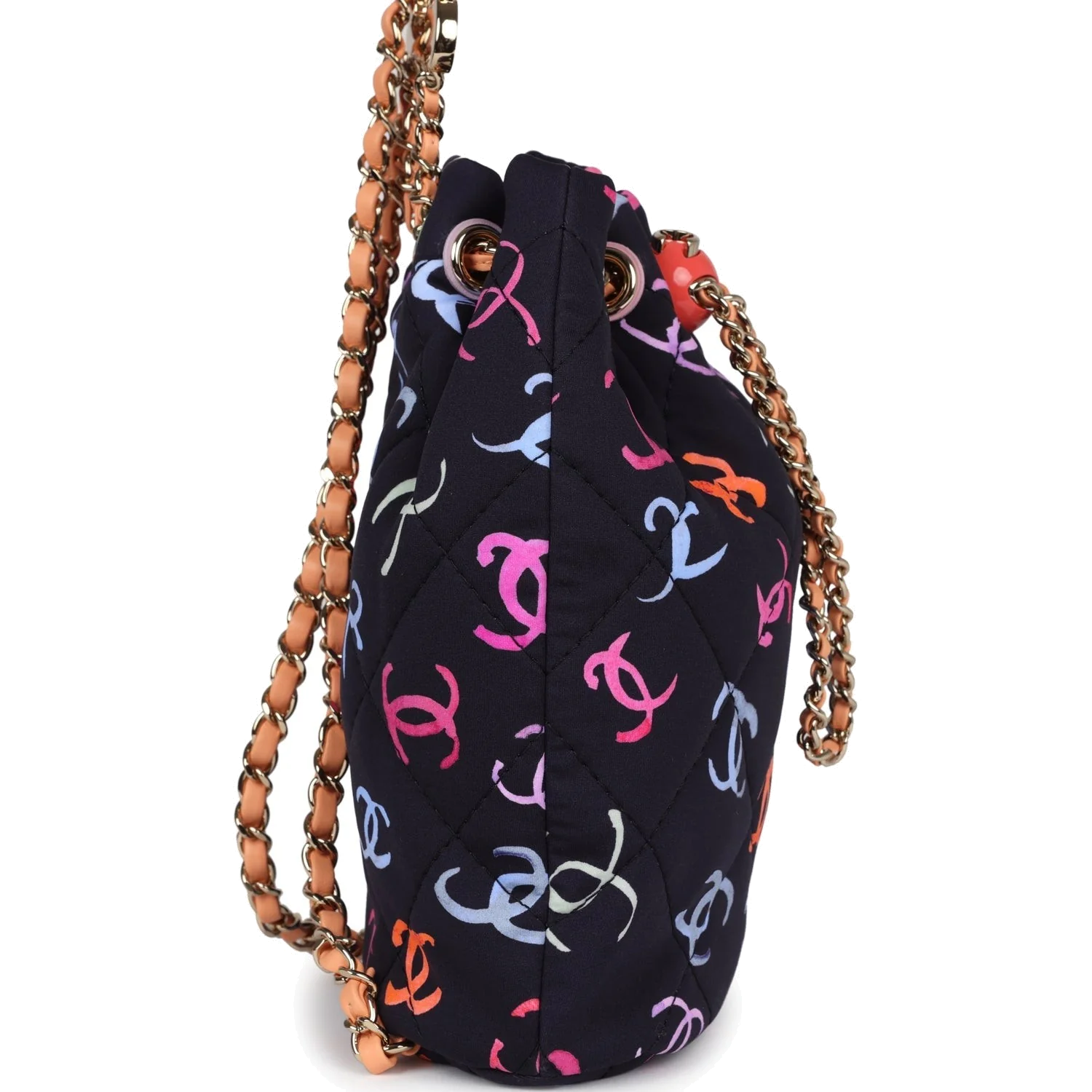 Chanel Medium CC Drawstring Backpack Multicolored Printed Fabric — фото 4