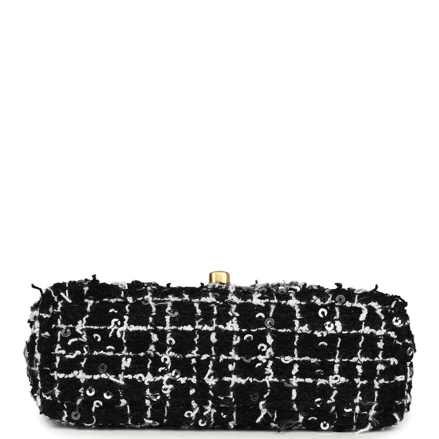 Chanel Nano Kelly Shopper Black, White & Silver Sequin Tweed — фото 7