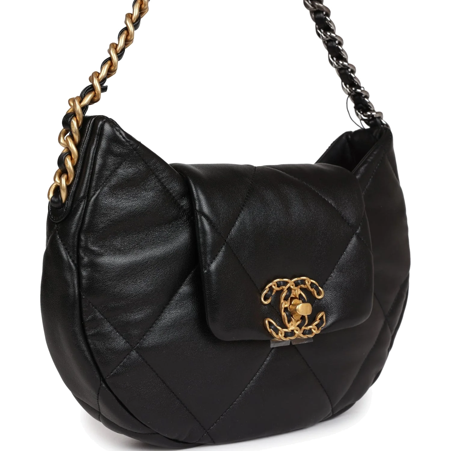 Chanel 19 Hobo Bag Black Lambskin — фото 3