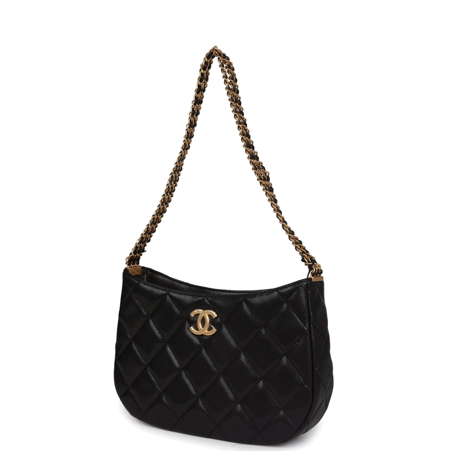 Chanel Hobo Bag Black Shiny Caviar — фото 6