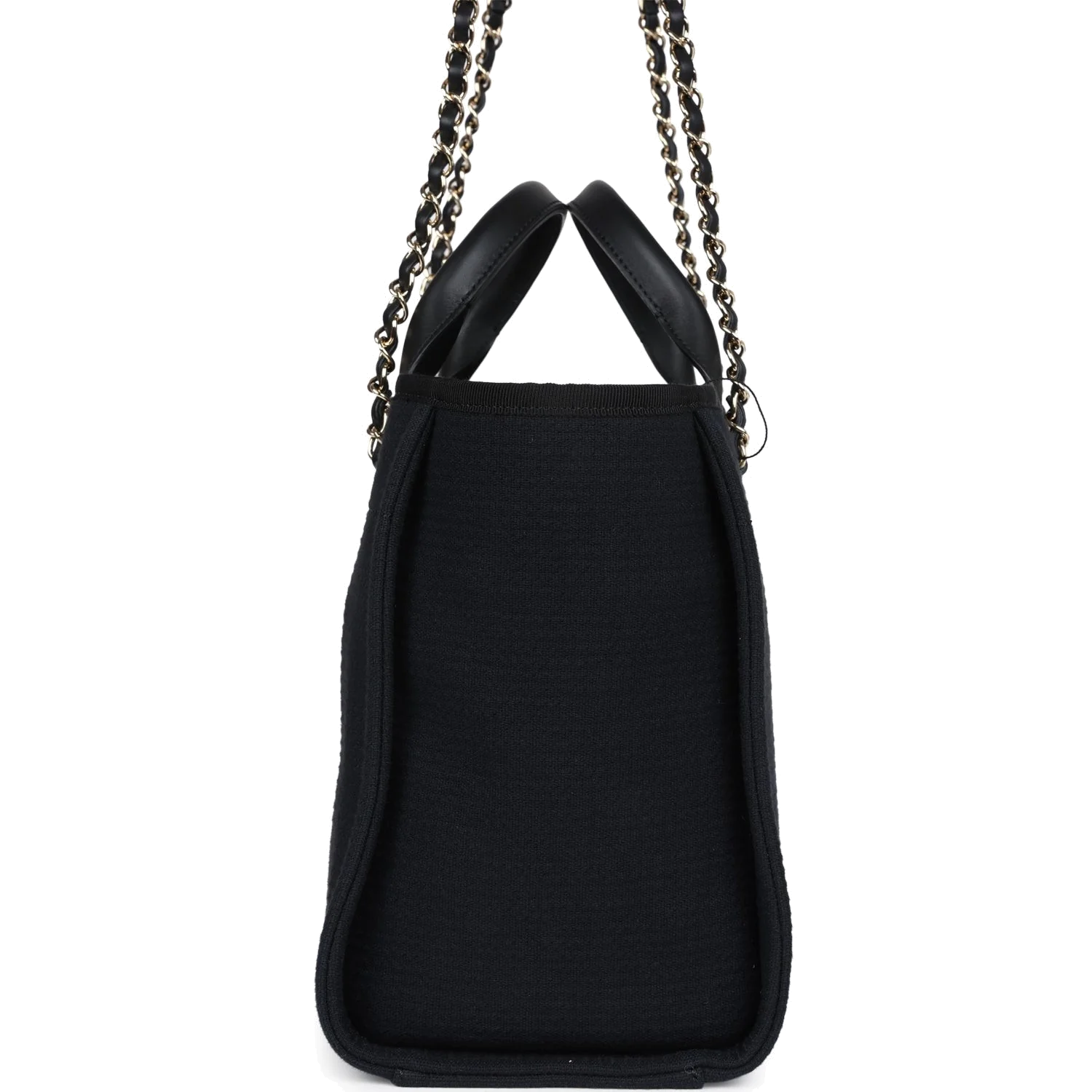Chanel Small Deauville Shopping Tote Black Canvas — фото 6